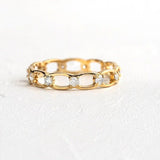 0.5ct Round Cut Moissanite Open Link Chain Wedding Band 14k Yellow Gold Plated