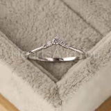 0.5ct Round Cut Moissanite Dainty Minimalist Wedding Band 14k White Gold Plated