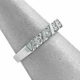 1.5ct Round Cut Diamond Minimalist Five Stone Wedding Band 14K White Gold Finish