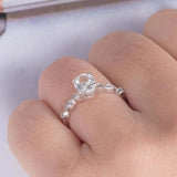 2.2ct Oval Cut VVS1D Diamond Round Accents Engagement Ring 14k White Gold Finish