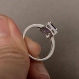 1ct Princess Cut Purple Amethyst Engagement Ring 14k White Gold Finish Solitaire