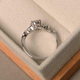 1.2ct Engagement Ring Oval Cut Morganite Swirl Wave Shank 14k White Gold Finish