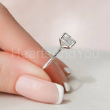 2.2ct Cushion Simulated Diamond Solitaire Engagement Ring 14k White Gold Plated