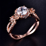 2ct Round Cut Diamond Engagement Ring 14k Rose Gold Finish Halo Infinity Floral