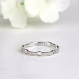 0.3ct Round Cut Moissanite Anniversary Women Wedding Band 14k White Gold Plated