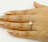 4 Prong Solitaire Engagement Ring 0.6ct Round Cut Diamond 14k Yellow Gold Finish