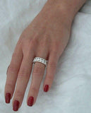 7ct Round Diamond Three Row Exquisite Eternity Wedding Band 14K White Gold Over