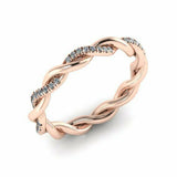 1ct Round Cut Diamond Braided Infinity Wedding Ring Band 14k Rose Gold Finish