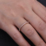 1ct Wedding Band Round Cut Peach Morganite Half Eternity 14k Rose Gold Finish