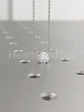 1ct Round Cut Moissanite Solitaire Pendant with Chain 14k White Gold Plated