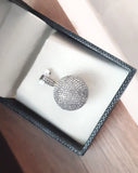 2ct Round Moissanite Disco Ball Cluster Pendant 14k White Gold Plated NO CHAIN