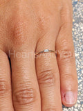 0.1ct Baguette Simulated Diamond Solitaire Minimalist Ring 14k YellowGold Plated