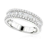 4Ct Round Cut Diamond Half Eternity Three Row Wedding Band 14K White Gold Finish